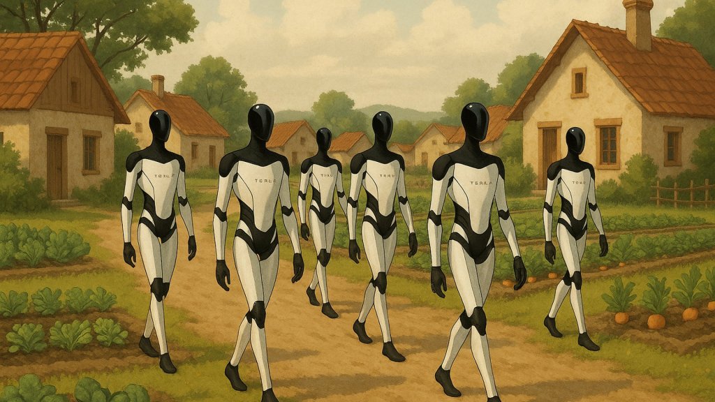 Elon Musk argues that advanced AI and robotics may form a “robotic proletariat,” making work optional and allowing people to choose slower lifestyles—like growing food in village communities—while automation reshapes global labour markets.